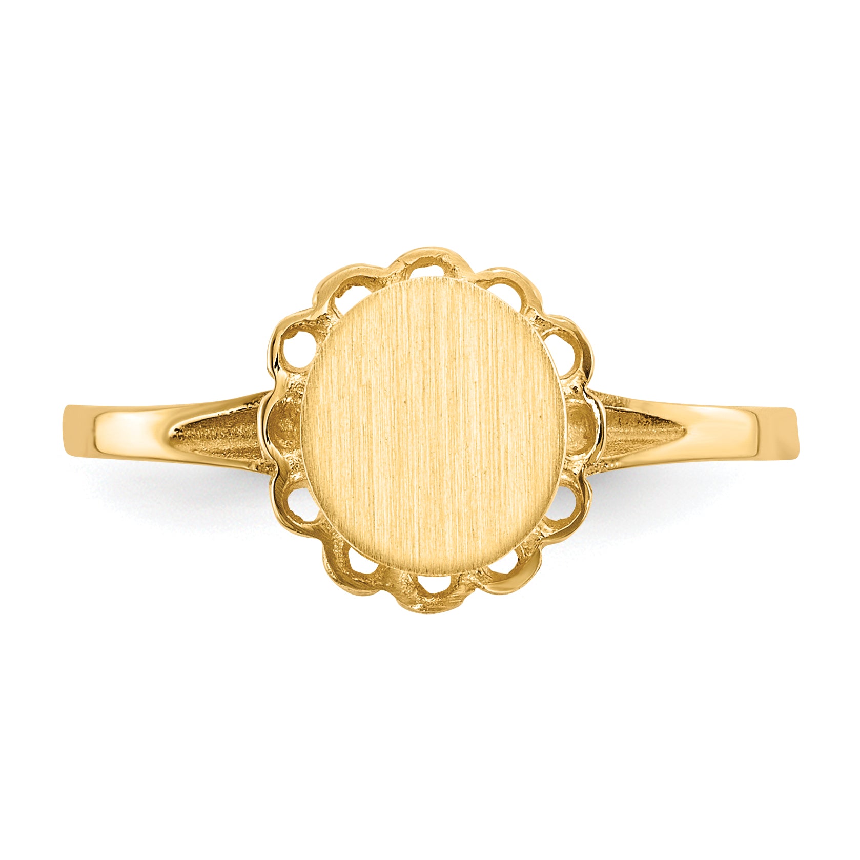 10K Yellow Gold 7.0x6.5mm Open Back Signet Ring