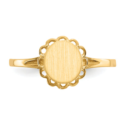 10K Yellow Gold 7.0x6.5mm Open Back Signet Ring