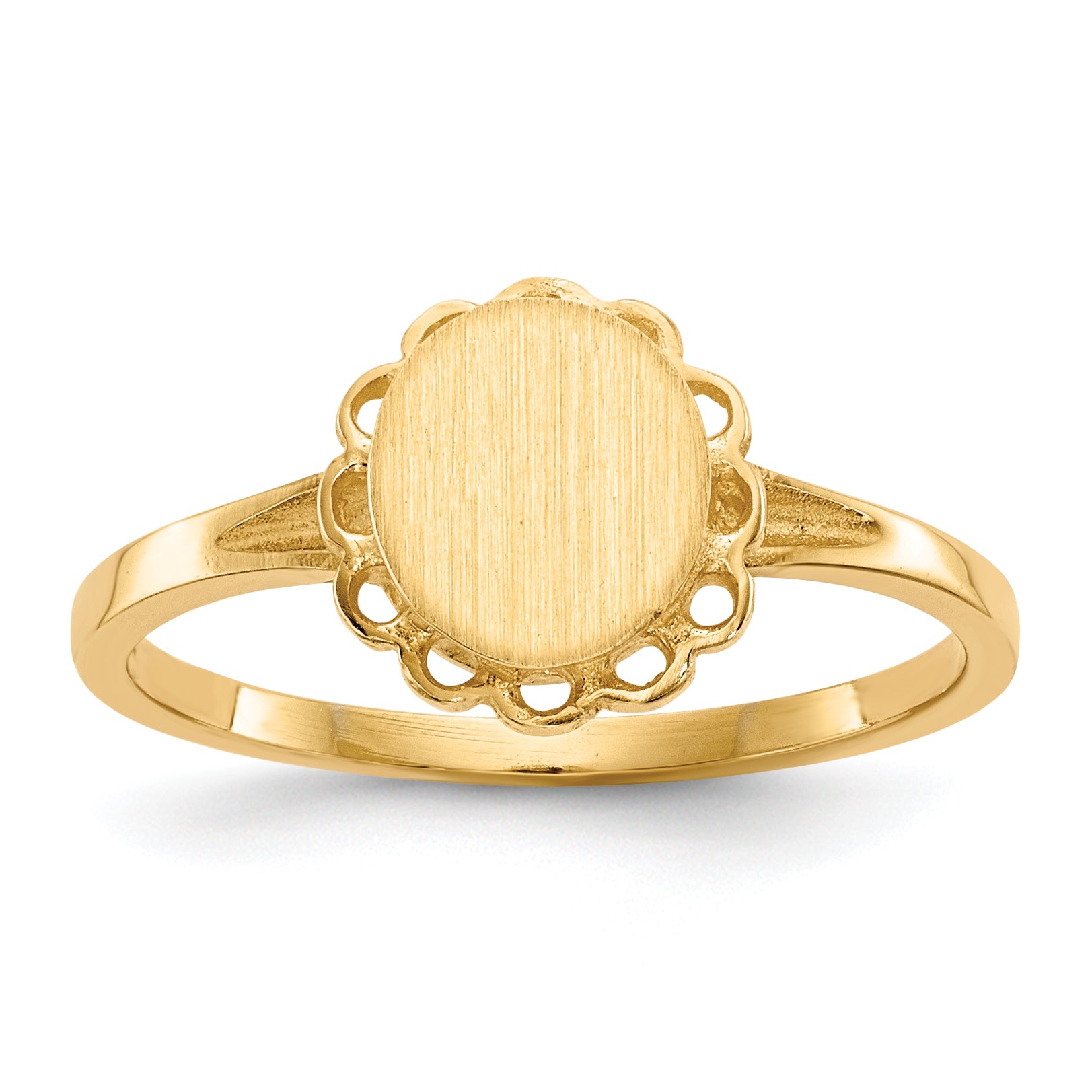 10K Yellow Gold 7.0x6.5mm Open Back Signet Ring