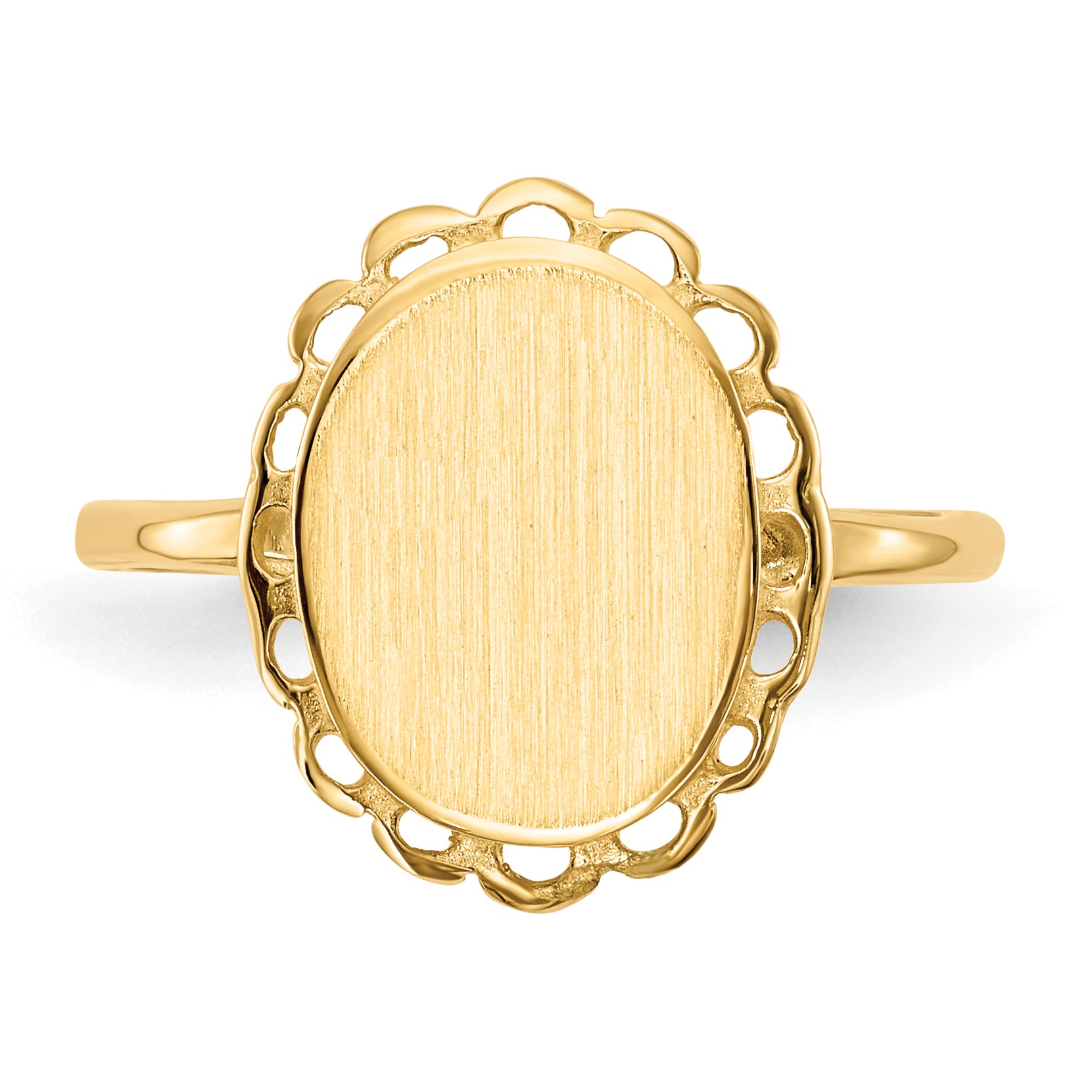 Sterling Silver Alloy With 10K Yellow Plating 11.5X9.0mm Open Back Signet Ring