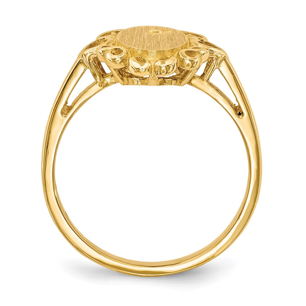 14K Yellow Gold 11.5X6.0mm Open Back Diamond Signet Ring Mounting