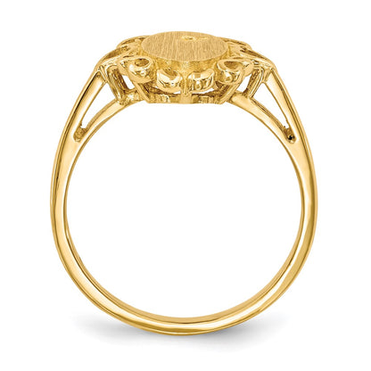 14K Yellow Gold 11.5X6.0mm Open Back Diamond Signet Ring Mounting