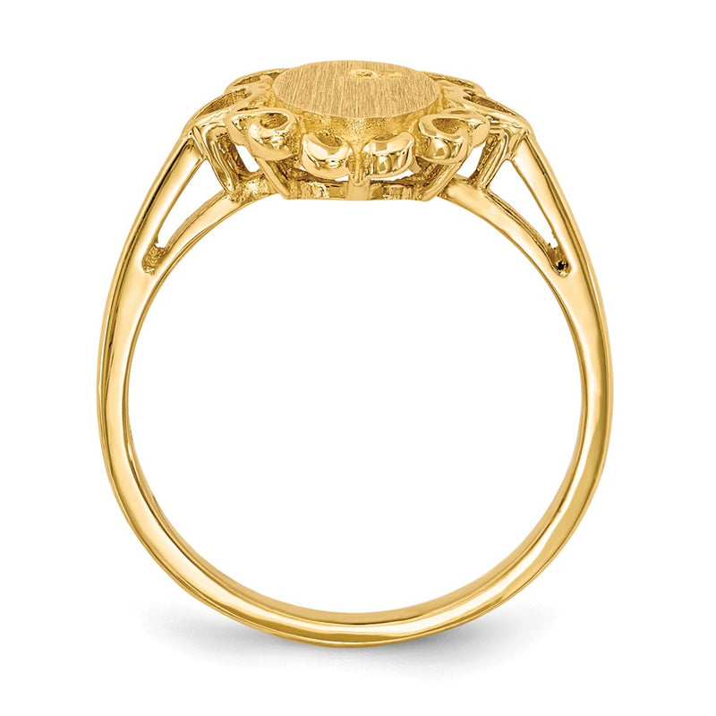 14K Yellow Gold 11.5X6.0mm Open Back Diamond Signet Ring Mounting