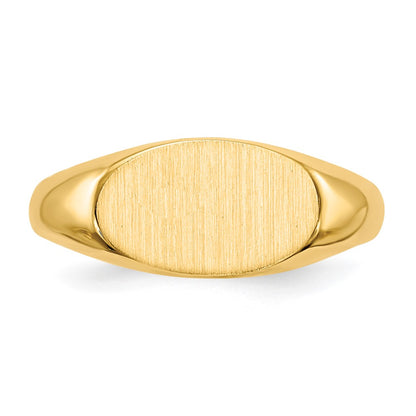 14K Yellow Gold 6.5x12.0mm Closed Back Children's Signet Ring