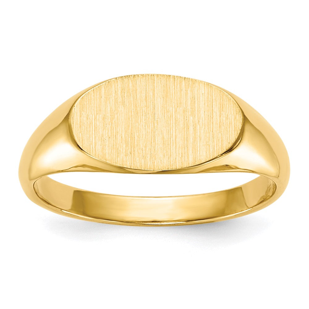 14K Yellow Gold 6.5x12.0mm Closed Back Children's Signet Ring