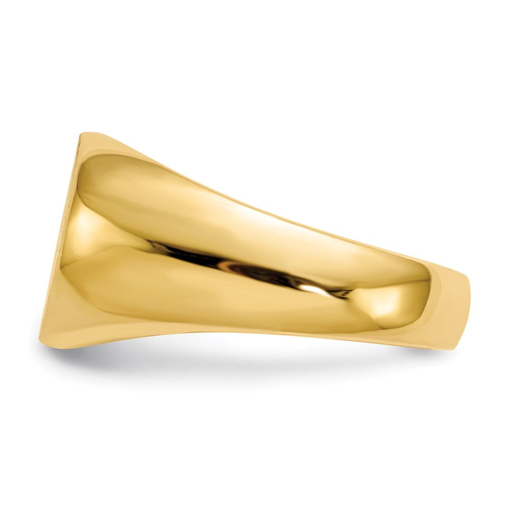 14K Yellow Gold 9.5x12.5mm Closed Back Signet Ring