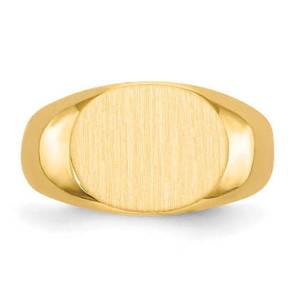 14K Yellow Gold 9.5x12.5mm Closed Back Signet Ring