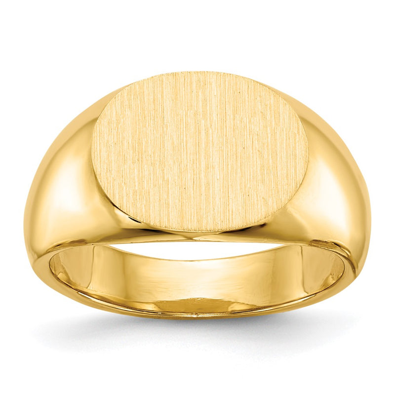 14K Yellow Gold 9.5x12.5mm Closed Back Signet Ring
