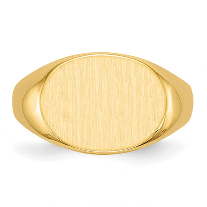 14K Yellow Gold 12.0x16.0mm Closed Back Men's Signet Ring
