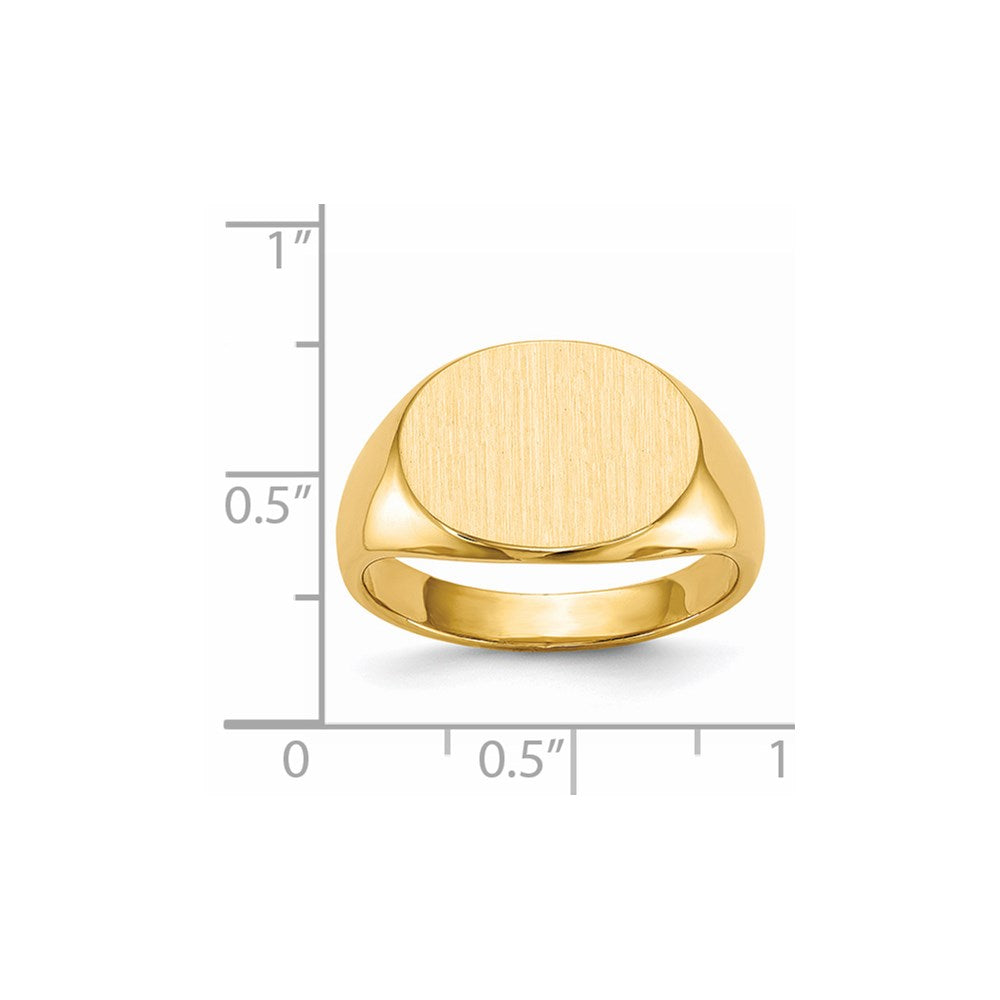14K Yellow Gold 12.0x16.0mm Closed Back Men's Signet Ring