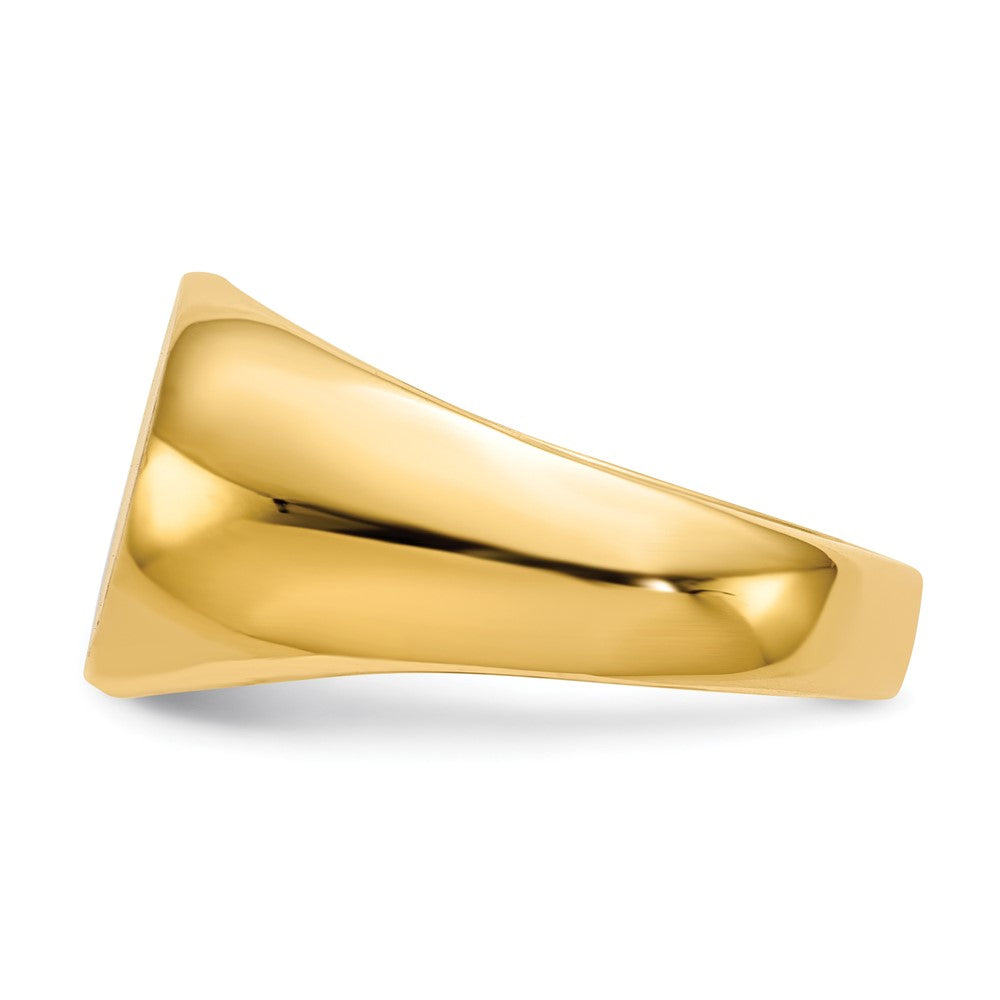 14K Yellow Gold 9.5x12.5mm Open Back Signet Ring