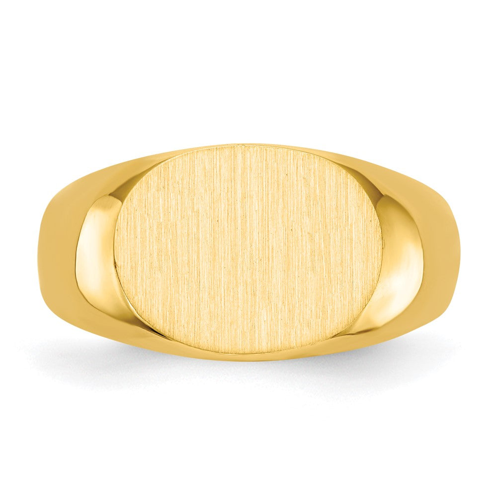 14K Yellow Gold 9.5x12.5mm Open Back Signet Ring