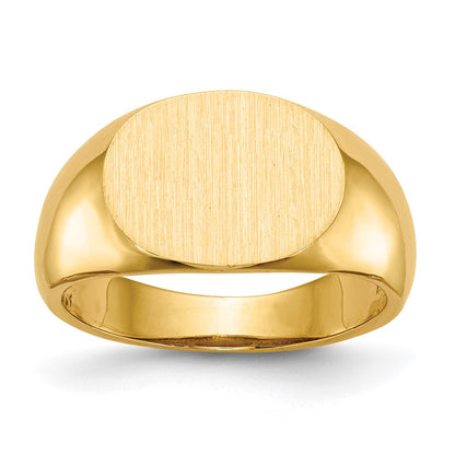 14K Yellow Gold 9.5x12.5mm Open Back Signet Ring