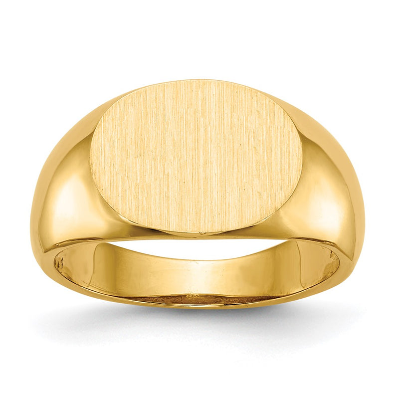 14K Yellow Gold 9.5x12.5mm Open Back Signet Ring