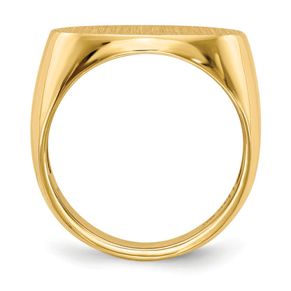 14K White Gold 14.0x19.5mm Open Back Men's Signet Ring