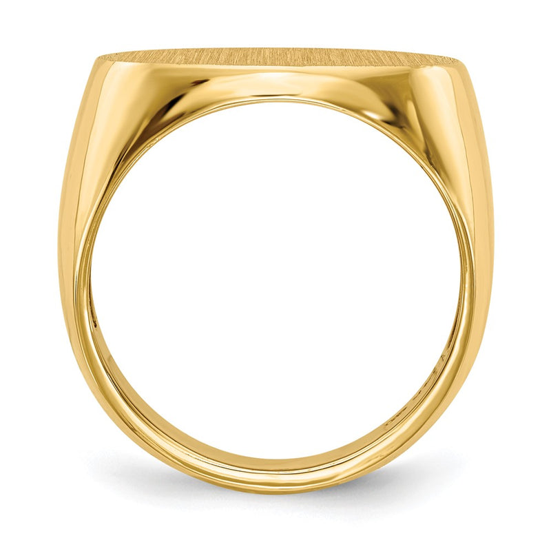 14K White Gold 14.0x19.5mm Open Back Men's Signet Ring