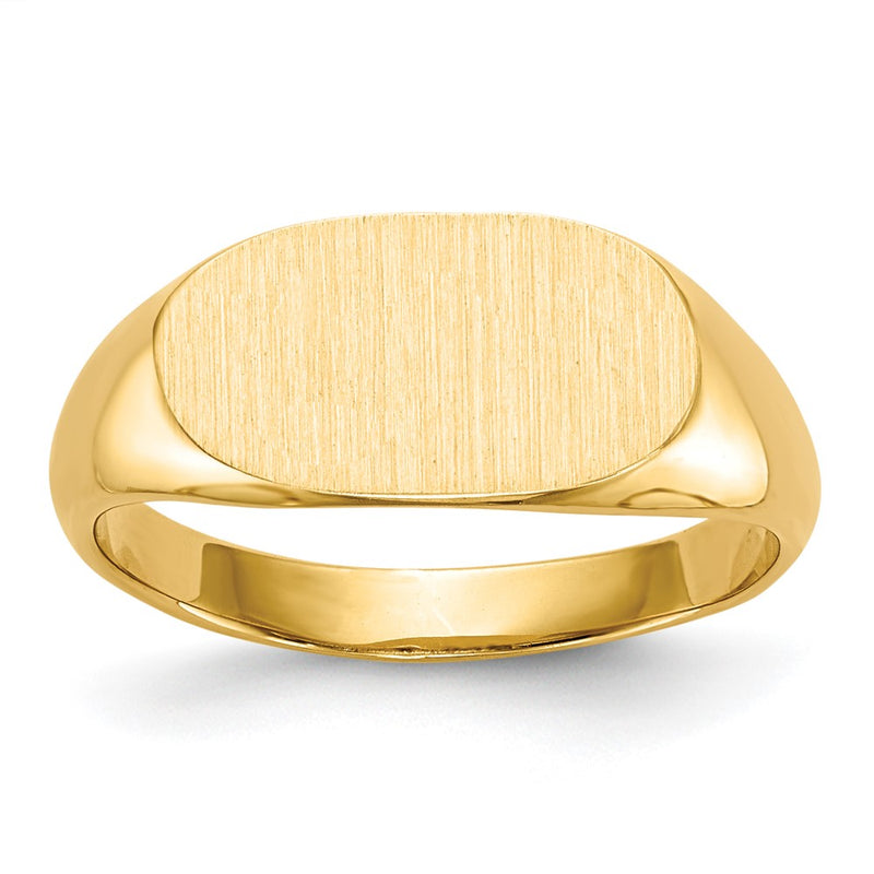 14K Yellow Gold 7.0x13.0mm Closed Back Signet Ring