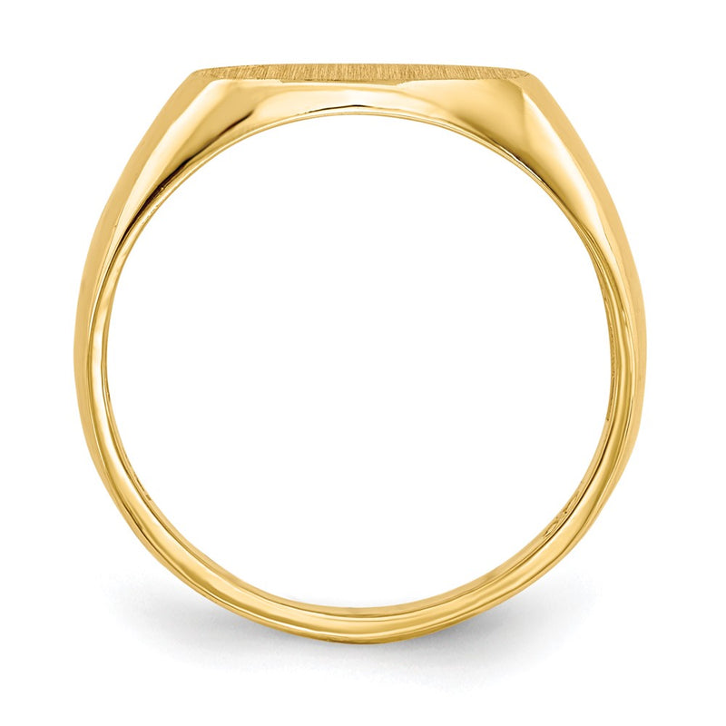 14K Yellow Gold 6.5X11.0mm Diamond Open Back Signet Ring Mounting