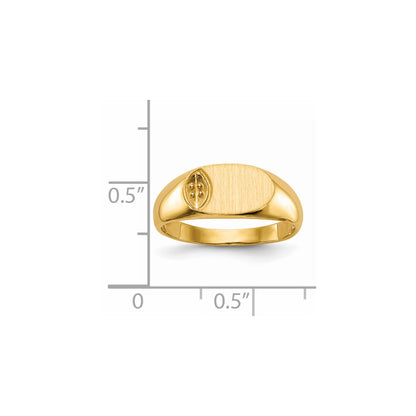 14K Yellow Gold 6.5X11.0mm Diamond Open Back Signet Ring Mounting