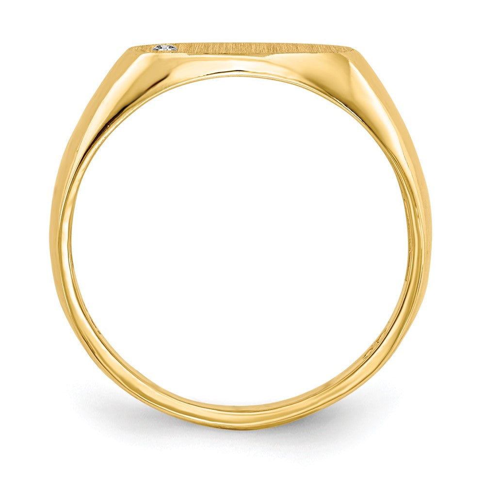 14K Yellow Gold 6.5X11.0mm Vs Diamond Open Back Signet Ring