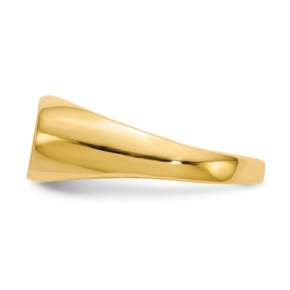 14K Yellow Gold 6.5X11.0mm A Diamond Open Back Signet Ring