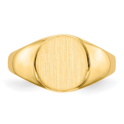 14K Yellow Gold 8.5x9.5mm Closed Back Signet Ring