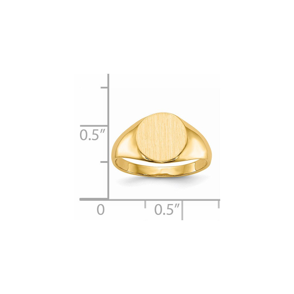 14K Yellow Gold 8.5x9.5mm Closed Back Signet Ring