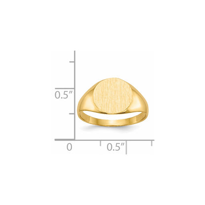 14K Yellow Gold 9.5x10.0mm Closed Back Signet Ring