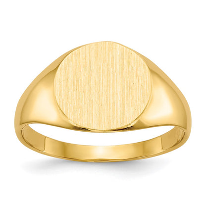 14K Yellow Gold 9.5x10.0mm Closed Back Signet Ring