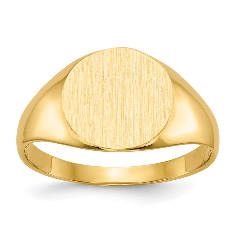 14K Yellow Gold 9.5x10.0mm Closed Back Signet Ring