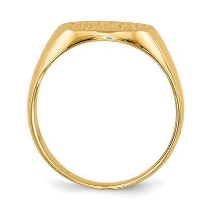 14K Yellow Gold 11.5x12.0mm Closed Back Signet Ring