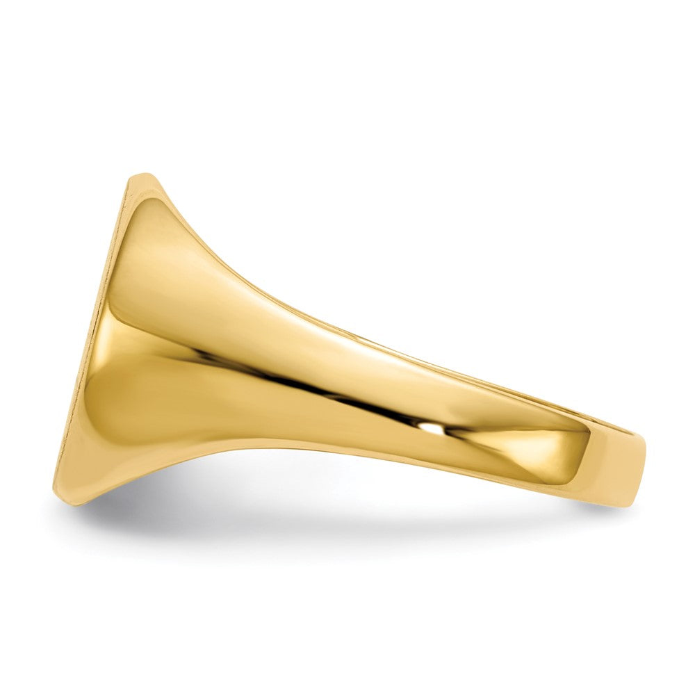 14K Yellow Gold 11.5x12.0mm Closed Back Signet Ring