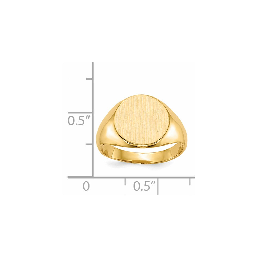 14K Yellow Gold 11.5x12.0mm Closed Back Signet Ring
