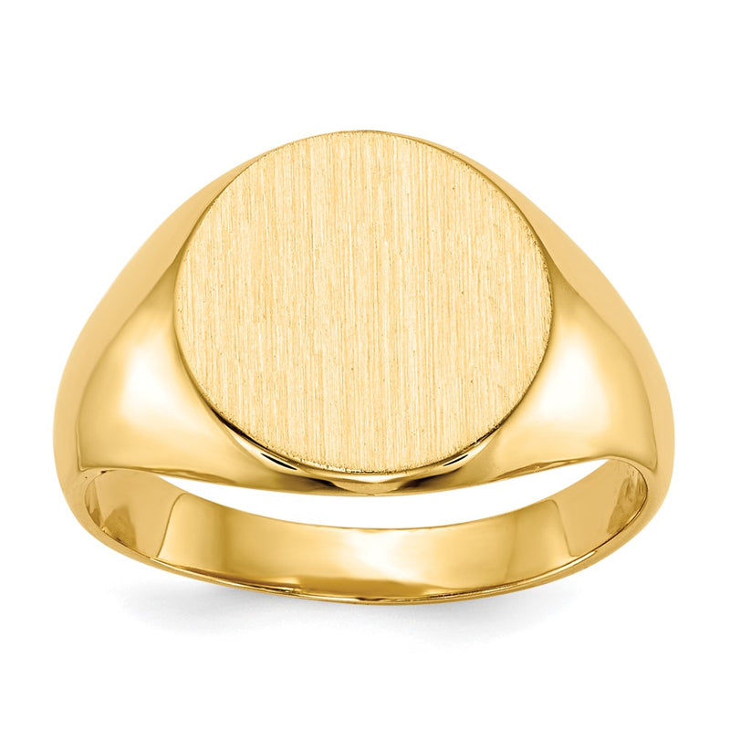 14K Yellow Gold 11.5x12.0mm Closed Back Signet Ring