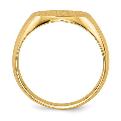 14K Yellow Gold 12.5x13.5mm Closed Back Mens Signet Ring