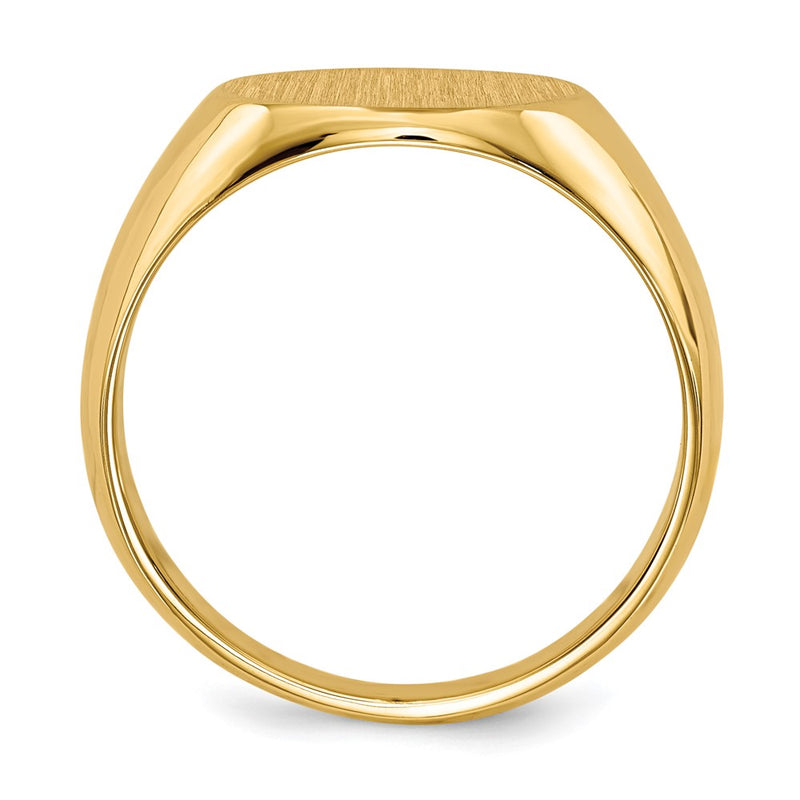 14K Yellow Gold 12.5x13.5mm Closed Back Mens Signet Ring
