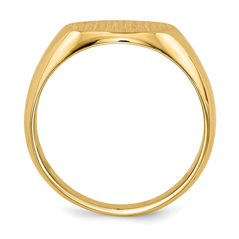 10K Yellow Gold 10Ky 12.5X13.5mm Closed Back Mens Signet Ring