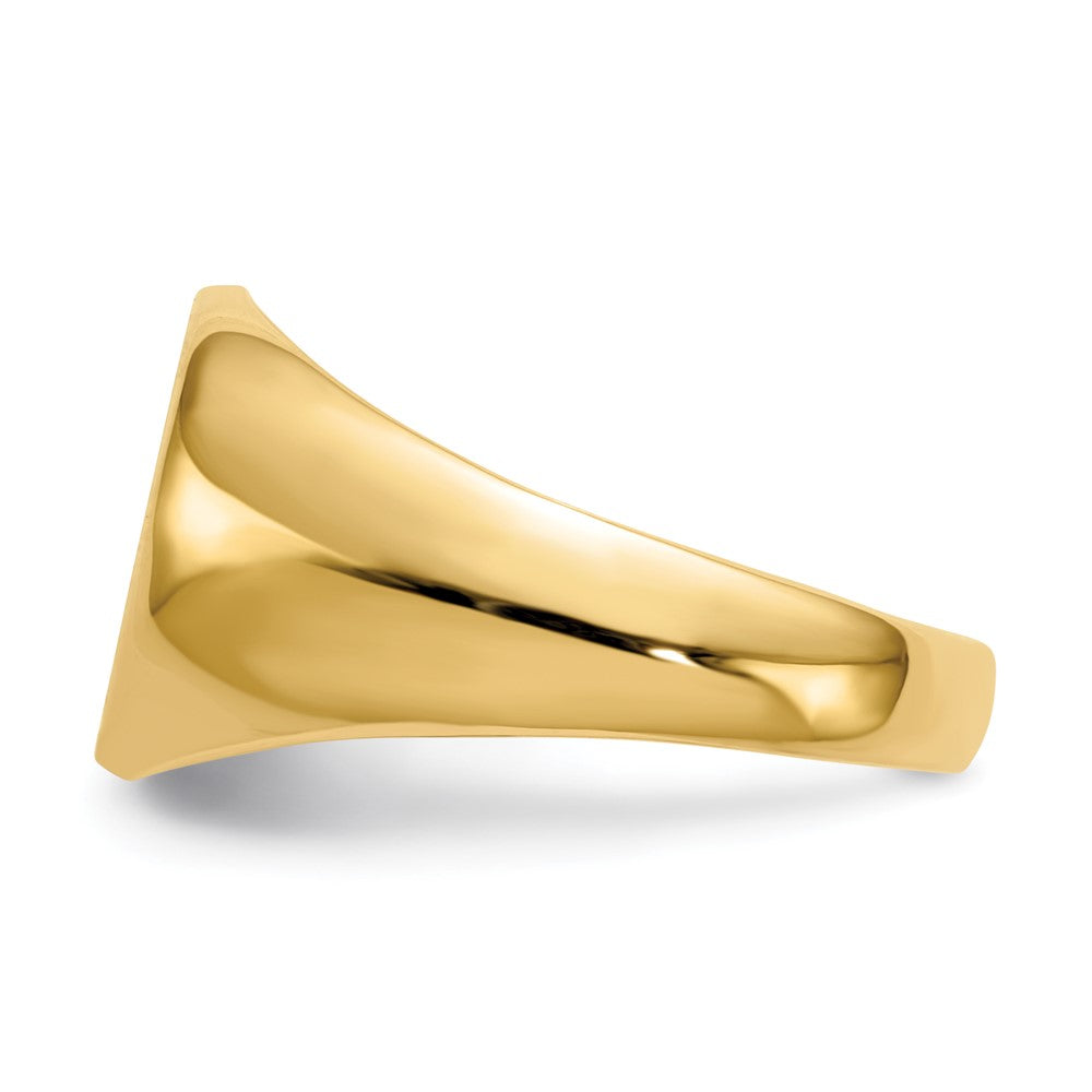 14K Yellow Gold 12.5x13.5mm Closed Back Mens Signet Ring