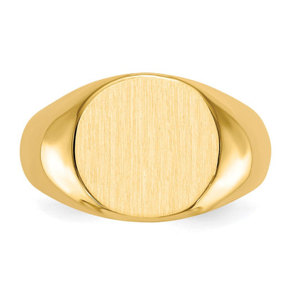 10K Yellow Gold 10Ky 12.5X13.5mm Closed Back Mens Signet Ring