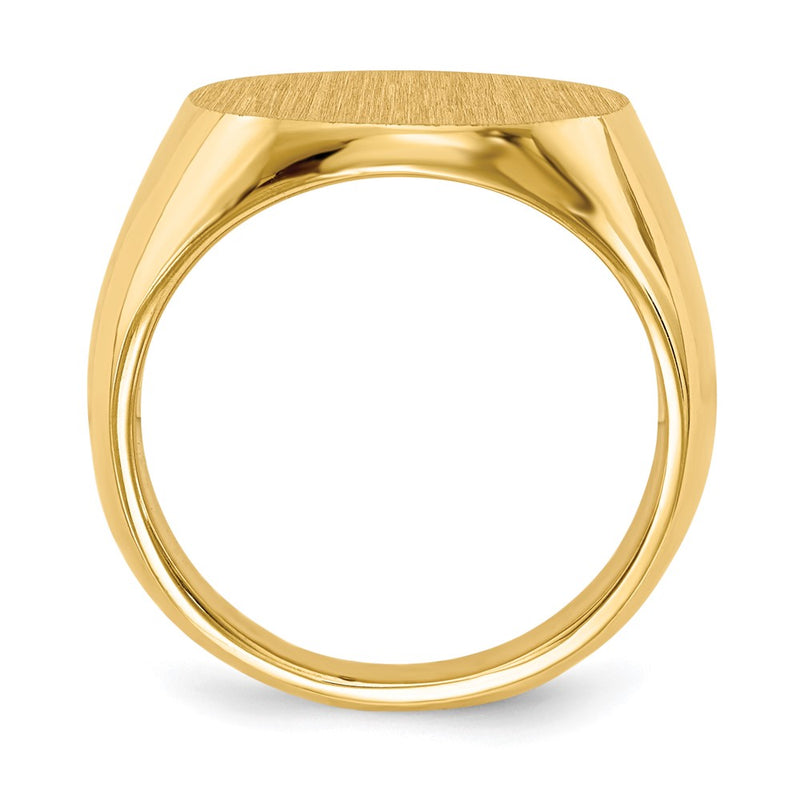 14K Yellow Gold 15.0x15.5mm Closed Back Signet Ring
