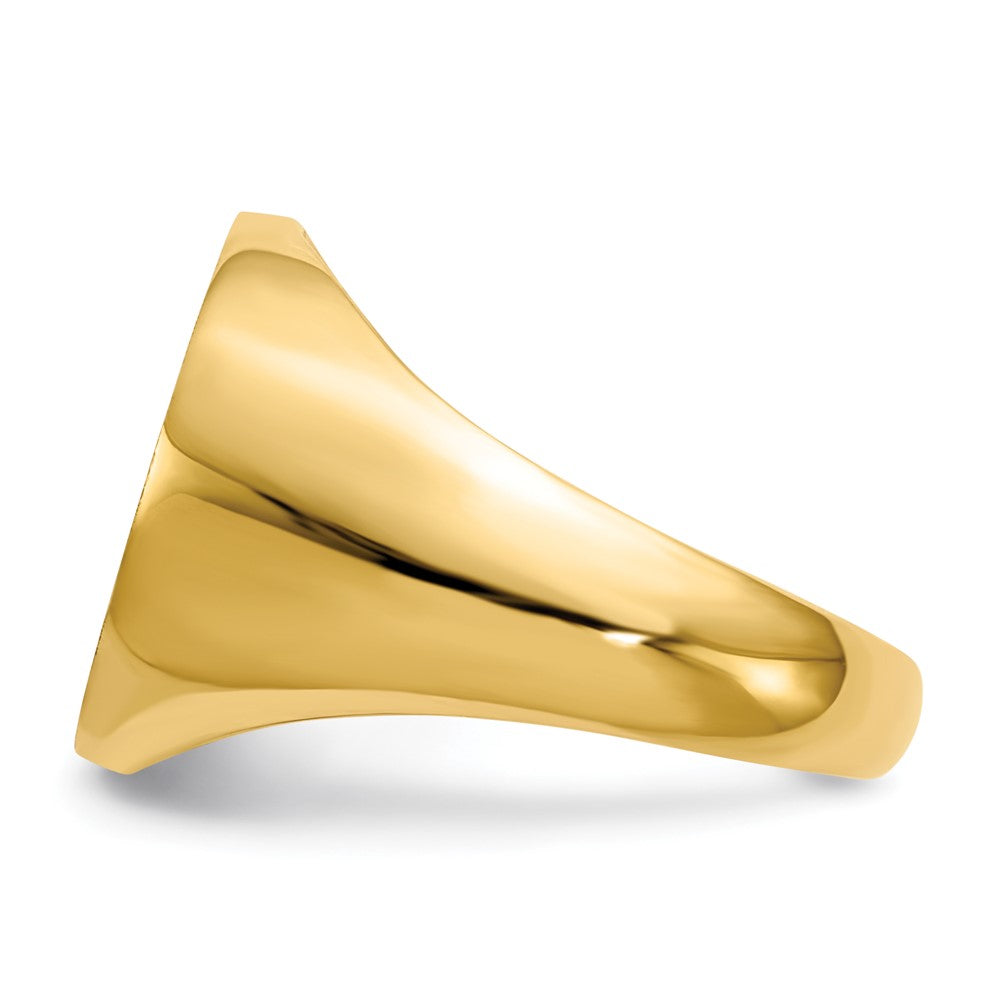 14K Yellow Gold 15.0x15.5mm Closed Back Signet Ring