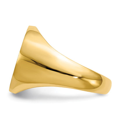 14K Yellow Gold 15.0x15.5mm Closed Back Signet Ring