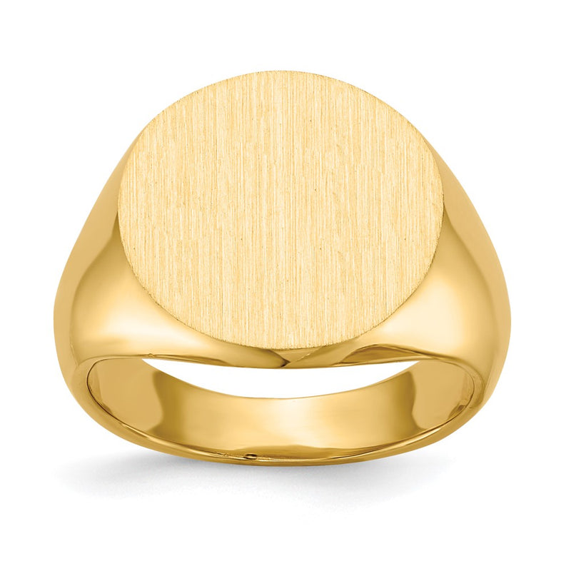 14K Yellow Gold 15.0x15.5mm Closed Back Signet Ring