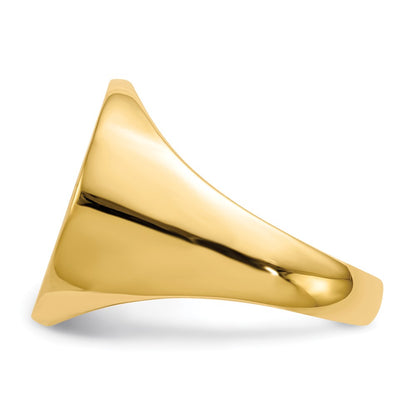 14K Yellow Gold 17.5x18.0mm Closed Back Men's Signet Ring