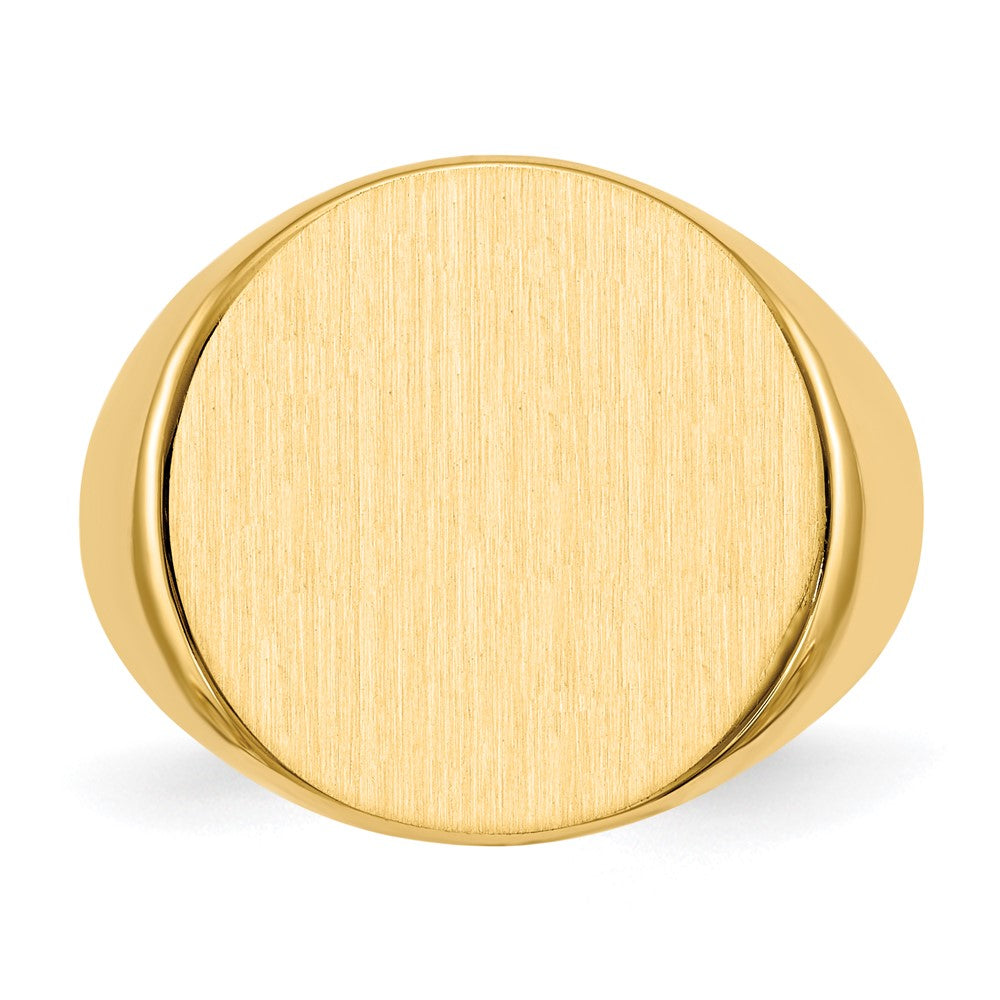 14K Yellow Gold 17.5x18.0mm Closed Back Men's Signet Ring