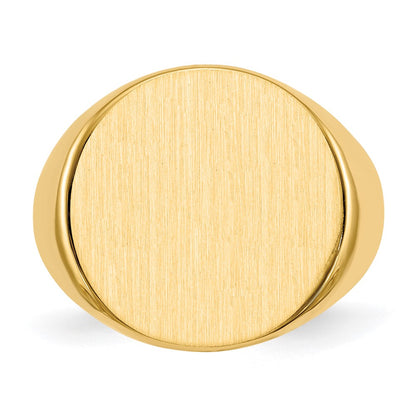 14K Yellow Gold 17.5x18.0mm Closed Back Men's Signet Ring