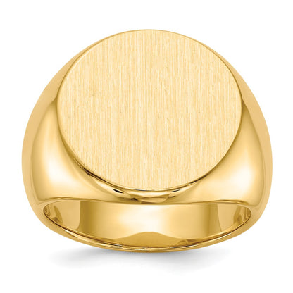 14K Yellow Gold 15.0x15.0mm Closed Back Men's Signet Ring