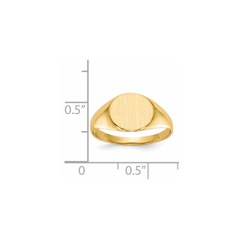 14K Yellow Gold 8.5x9.5mm Open Back Signet Ring