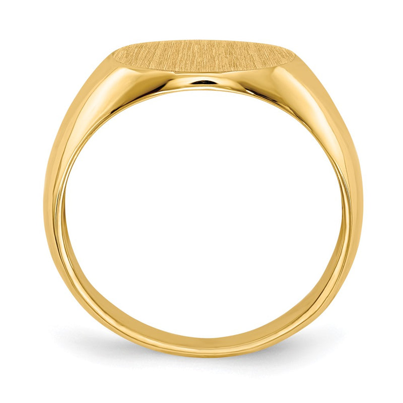 14K Yellow Gold 12.5x13.5mm Open Back Mens Signet Ring
