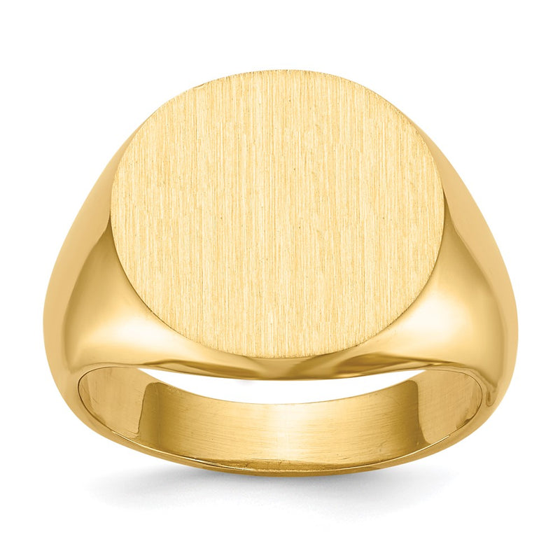 14K Yellow Gold 15.0x15.5mm Open Back Signet Ring